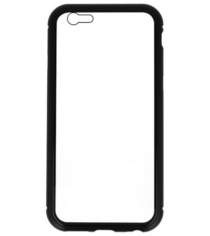 Zwart Transparant Magnetisch Back Cover Hoesje voor Apple iPhone 6 / 6s