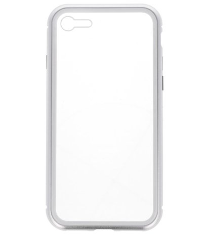 Zilver Transparant Magnetisch Back Cover Hoesje voor Apple iPhone 7 / 8