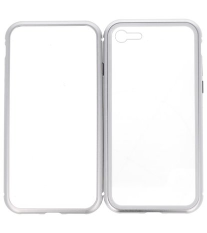 Zilver Transparant Magnetisch Back Cover Hoesje voor Apple iPhone 7 / 8