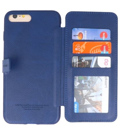Blauw Back Cover Book Design Hoesje voor Apple iPhone 7 Plus / 8 Plus 