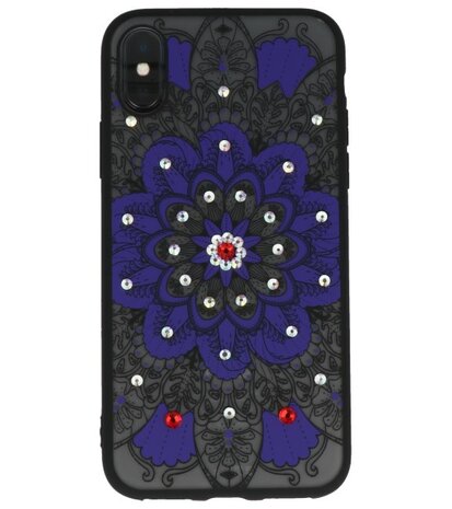 Paars Diamant Mandala Back Cover Hoesje voor iPhone X