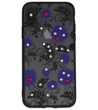 Paars Diamant Lotus Back Cover Hoesje voor iPhone X