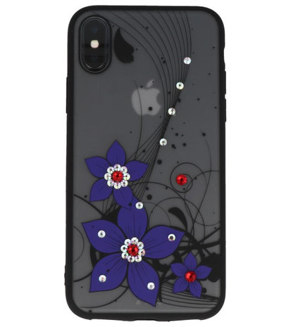 Paars Diamant Narcis Back Cover Hoesje voor iPhone X