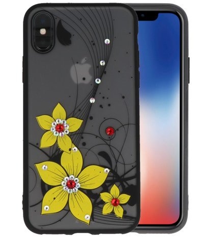 Geel Diamant Narcis Back Cover Hoesje voor iPhone X