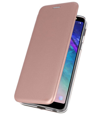Roze Premium Folio Booktype Hoesje voor Samsung Galaxy A6 Plus 2018