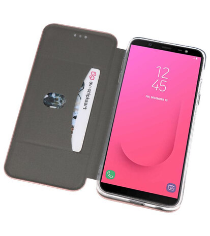 Roze Premium Folio Booktype Hoesje voor Samsung Galaxy J8 2018