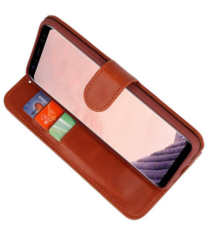 Bruin Rico Vitello Echt Leren Bookstyle Wallet Hoesje voor Samsung Galaxy S8 Plus