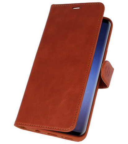 Bruin Rico Vitello Echt Leren Bookstyle Wallet Hoesje voor Samsung Galaxy S9 Plus