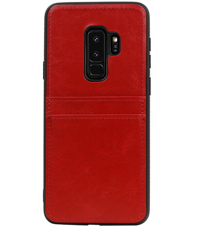 Rood Back Cover 2 Pasjes Hoesje voor Samsung Galaxy S9 Plus