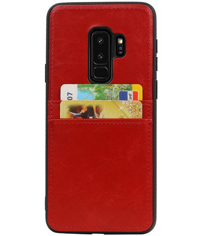 Rood Back Cover 2 Pasjes Hoesje voor Samsung Galaxy S9 Plus