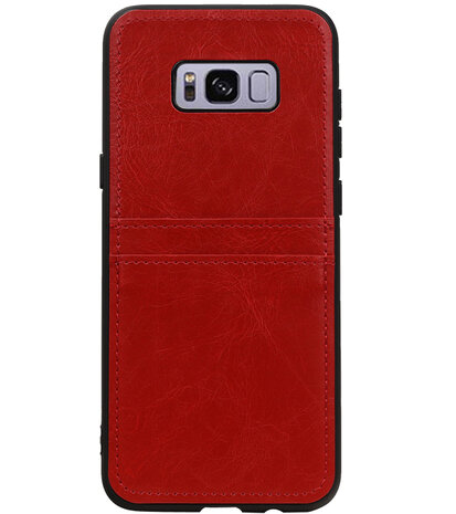 Rood Back Cover 2 Pasjes Hoesje voor Samsung Galaxy S8 Plus