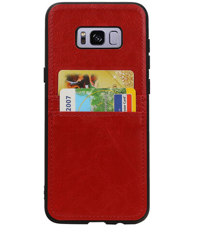 Rood Back Cover 2 Pasjes Hoesje voor Samsung Galaxy S8 Plus