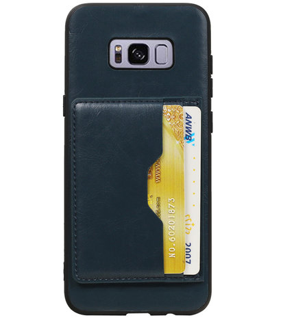 Staand Back Cover 2 Pasjes voor Samsung Galaxy S8 Plus Navy