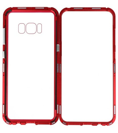 Rood Transparant Magnetisch Back Cover Hoesje voor Samsung Galaxy S8