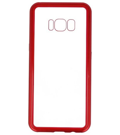 Rood Transparant Magnetisch Back Cover Hoesje voor Samsung Galaxy S8
