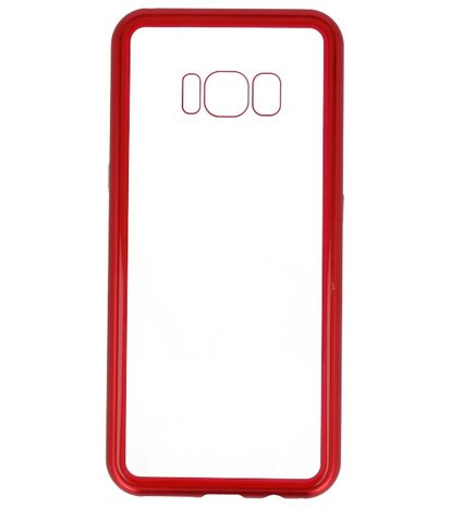 Rood Transparant Magnetisch Back Cover Hoesje voor Samsung Galaxy S8
