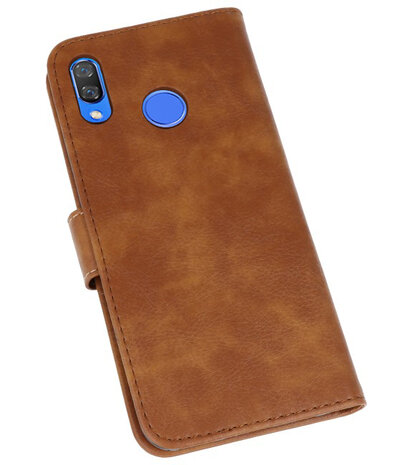 Bruin Bookstyle Wallet Cases Hoesje voor Huawei Nova 3