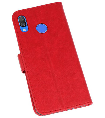 Rood Bookstyle Wallet Cases Hoesje voor Huawei Nova 3