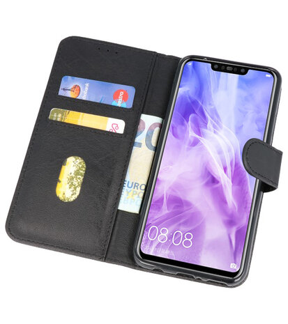 Zwart Bookstyle Wallet Cases Hoesje voor Huawei Nova 3