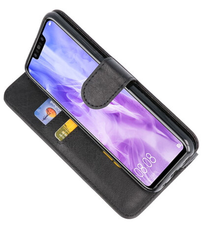 Zwart Bookstyle Wallet Cases Hoesje voor Huawei Nova 3