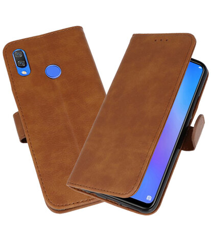 Bruin Bookstyle Wallet Cases Hoesje voor Huawei P Smart Plus