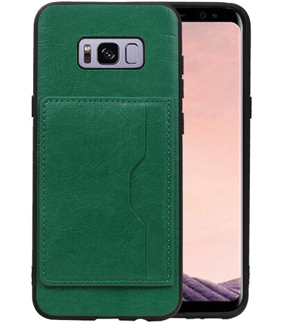 Groen Staand Back Cover 1 Pasje Hoesje voor Samsung Galaxy S8 Plus