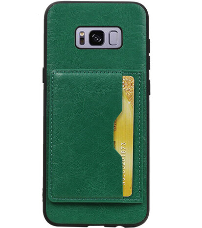 Groen Staand Back Cover 1 Pasje Hoesje voor Samsung Galaxy S8 Plus
