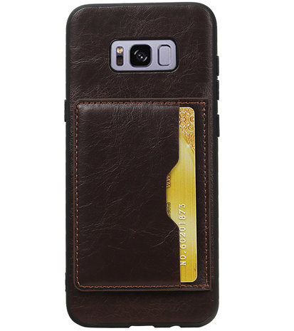 Mocca Staand Back Cover 1 Pasje Hoesje voor Samsung Galaxy S9