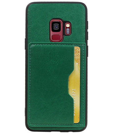 Groen Staand Back Cover 1 Pasje Hoesje voor Samsung Galaxy S9
