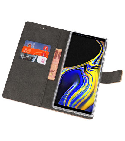 Goud Wallet Cases Hoesje voor Samsung Galaxy Note 9