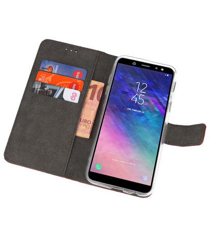 Bruin Bookstyle Wallet Cases Hoesje voor Samsung Galaxy A6 (2018) 