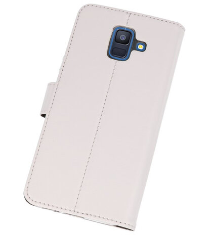 Wit Bookstyle Wallet Cases Hoesje voor Samsung Galaxy A6 (2018)