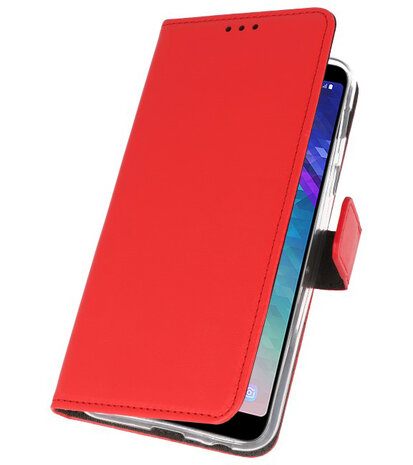 Rood Bookstyle Wallet Cases Hoesje voor Samsung Galaxy A6 Plus (2018)