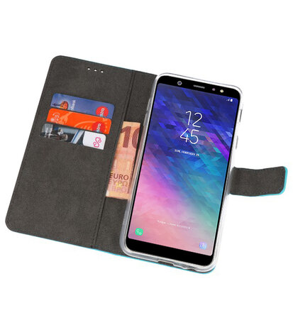 Blauw Bookstyle Wallet Cases Hoesje voor Samsung Galaxy A6 Plus (2018)