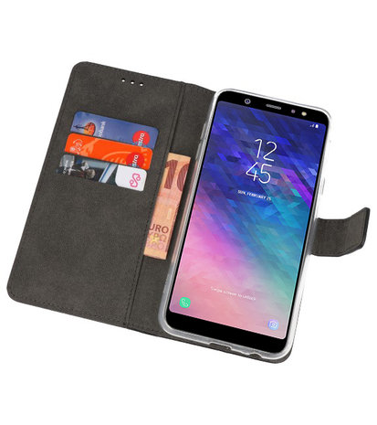 Zwart Bookstyle Wallet Cases Hoesje voor Samsung Galaxy A6 Plus (2018) 