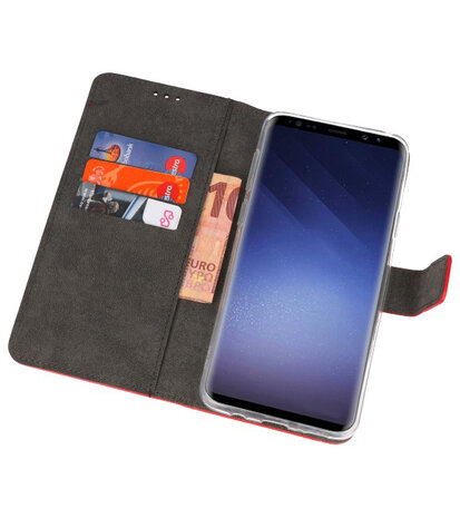 Rood Wallet Cases Hoesje voor Samsung Galaxy S9 Plus