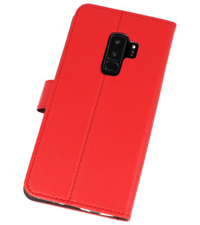Rood Wallet Cases Hoesje voor Samsung Galaxy S9 Plus
