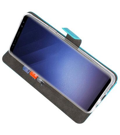 Blauw Wallet Cases Hoesje voor Samsung Galaxy S9 Plus