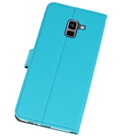 Blauw Wallet Cases Hoesje voor Samsung Galaxy A8 Plus 2018