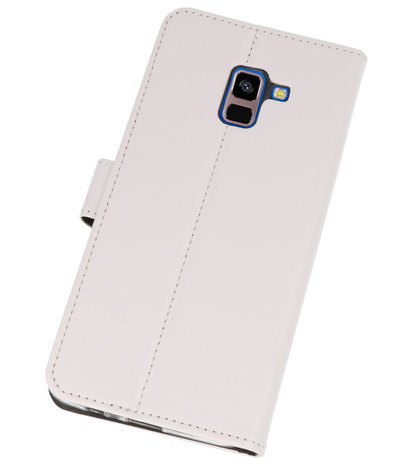 Wit Wallet Cases Hoesje voor Samsung Galaxy A8 Plus 2018