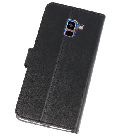 Zwart Wallet Cases Hoesje voor Samsung Galaxy A8 Plus 2018