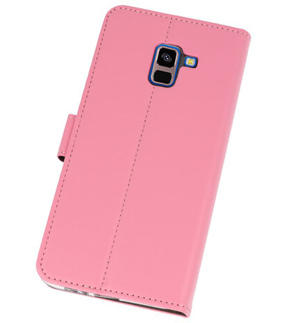 Roze Wallet Cases Hoesje voor Samsung Galaxy A8 Plus 2018