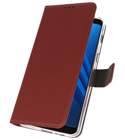 Bruin Wallet Cases Hoesje voor Samsung Galaxy A8 Plus 2018