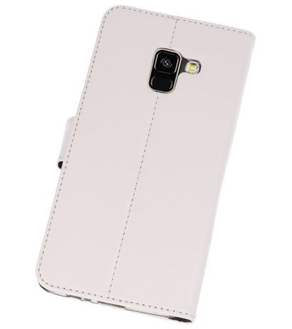 Wit Wallet Cases Hoesje voor Samsung Galaxy A8 2018