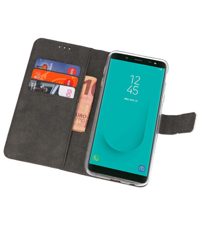 Wit Wallet Cases Hoesje voor Samsung Galaxy J6 2018