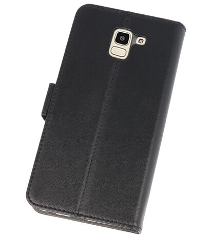 Zwart Wallet Cases Hoesje voor Samsung Galaxy J6 2018