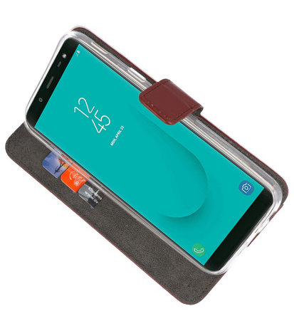 Bruin Wallet Cases Hoesje voor Samsung Galaxy J6 2018