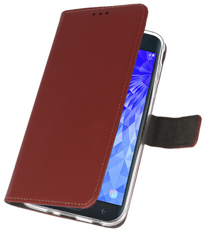 Bruin Wallet Cases Hoesje voor Samsung Galaxy J7 2018