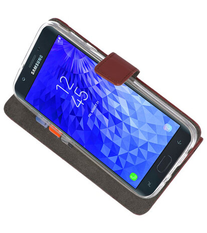 Bruin Wallet Cases Hoesje voor Samsung Galaxy J7 2018