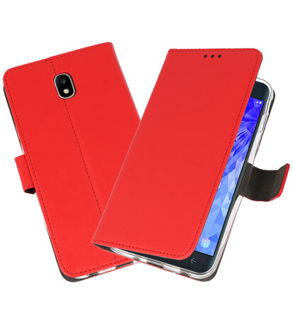 Rood Wallet Cases Hoesje voor Samsung Galaxy J7 2018